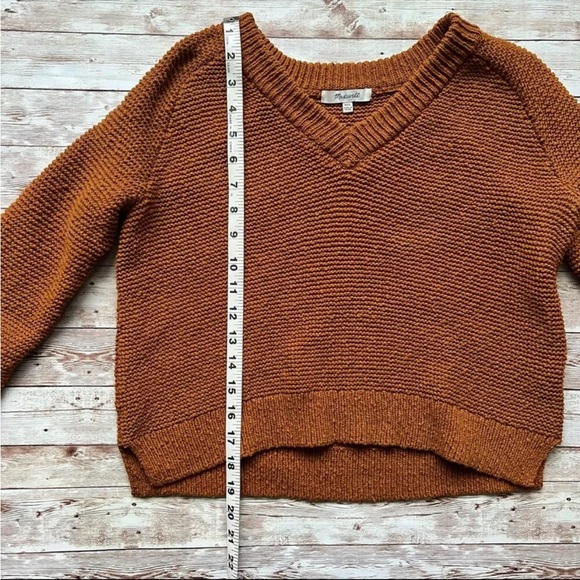 Arden V-Neck Crop Pullover Sweater 100% cotton Madewell - sold out! - Picture 4 of 7
